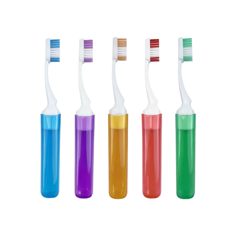 5Pcs Travel Toothbrush Portable Folding Tooth Brush Outdoor Camping Business Tooth Brush Soft Toothbrush Oral Cleaning Tools